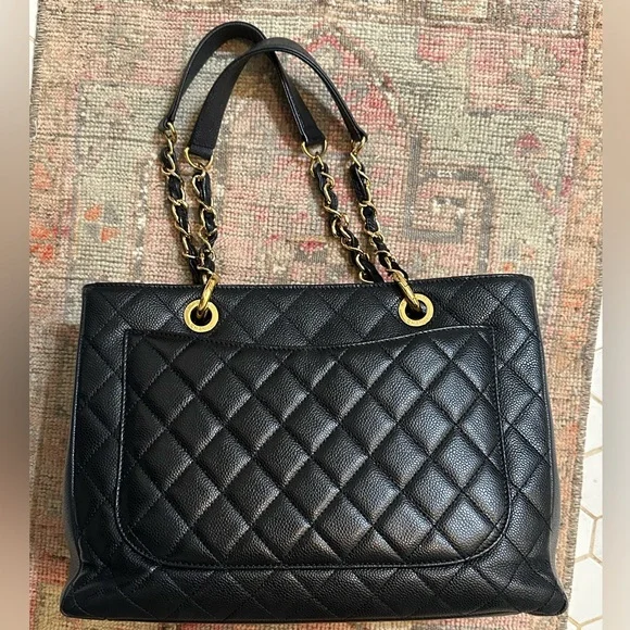 Chanel Black Quilted Caviar Grand Shopping Tote - Picture 2 of 10